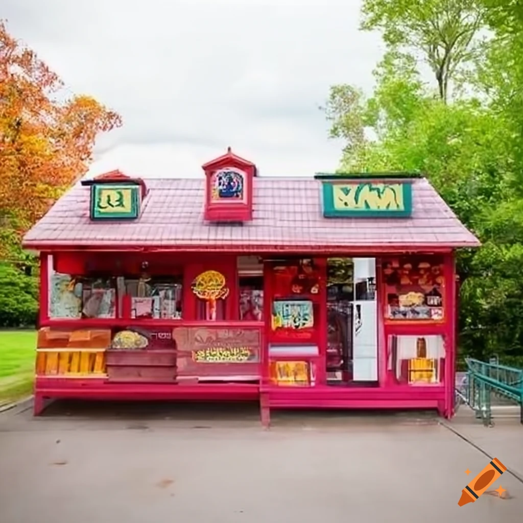 Exterior view of an ice cream shack on Craiyon