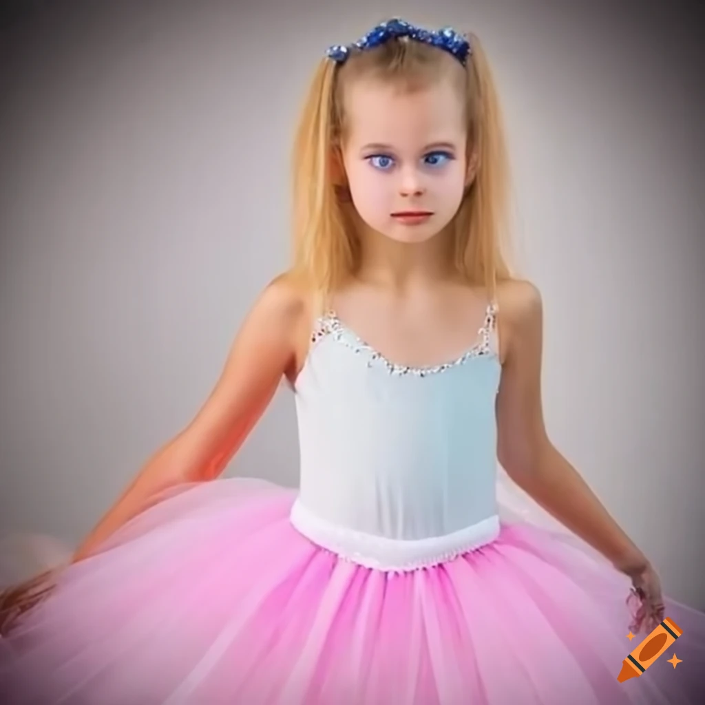 blonde girl in a tutu doing figure skating on rollerblades