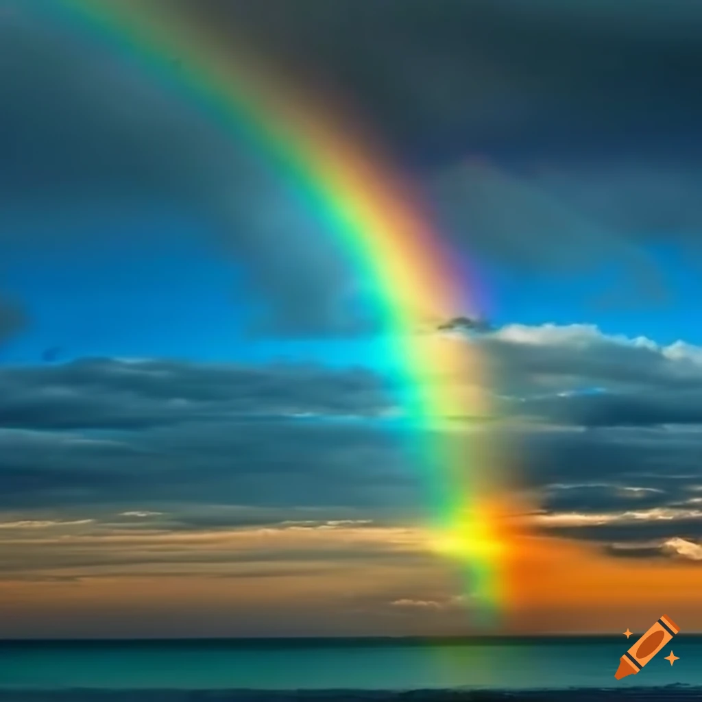 rainbow over Puerto Rico island