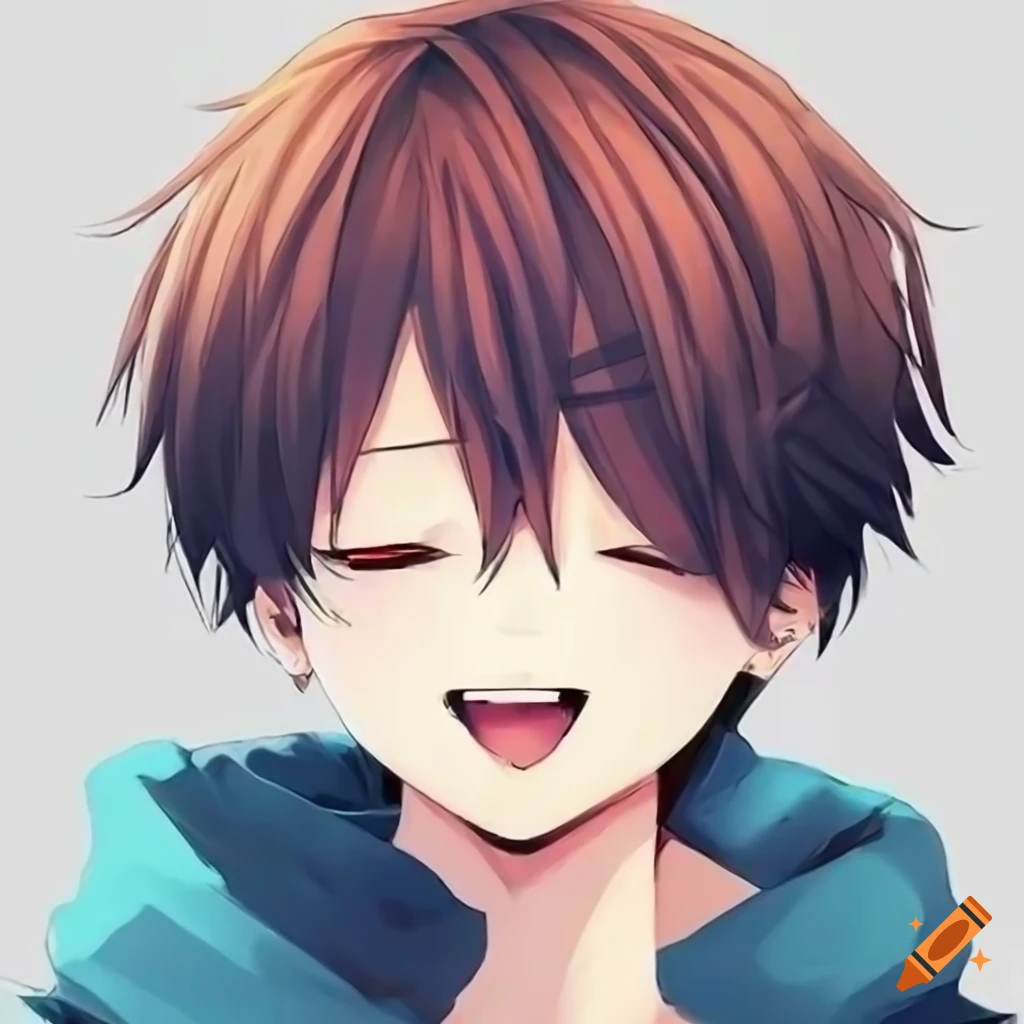 smiling anime boy
