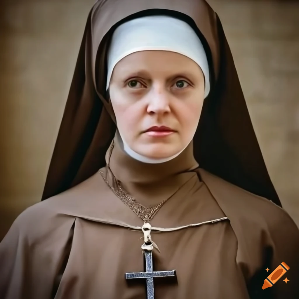 Detailed portrait of a carmelite nun