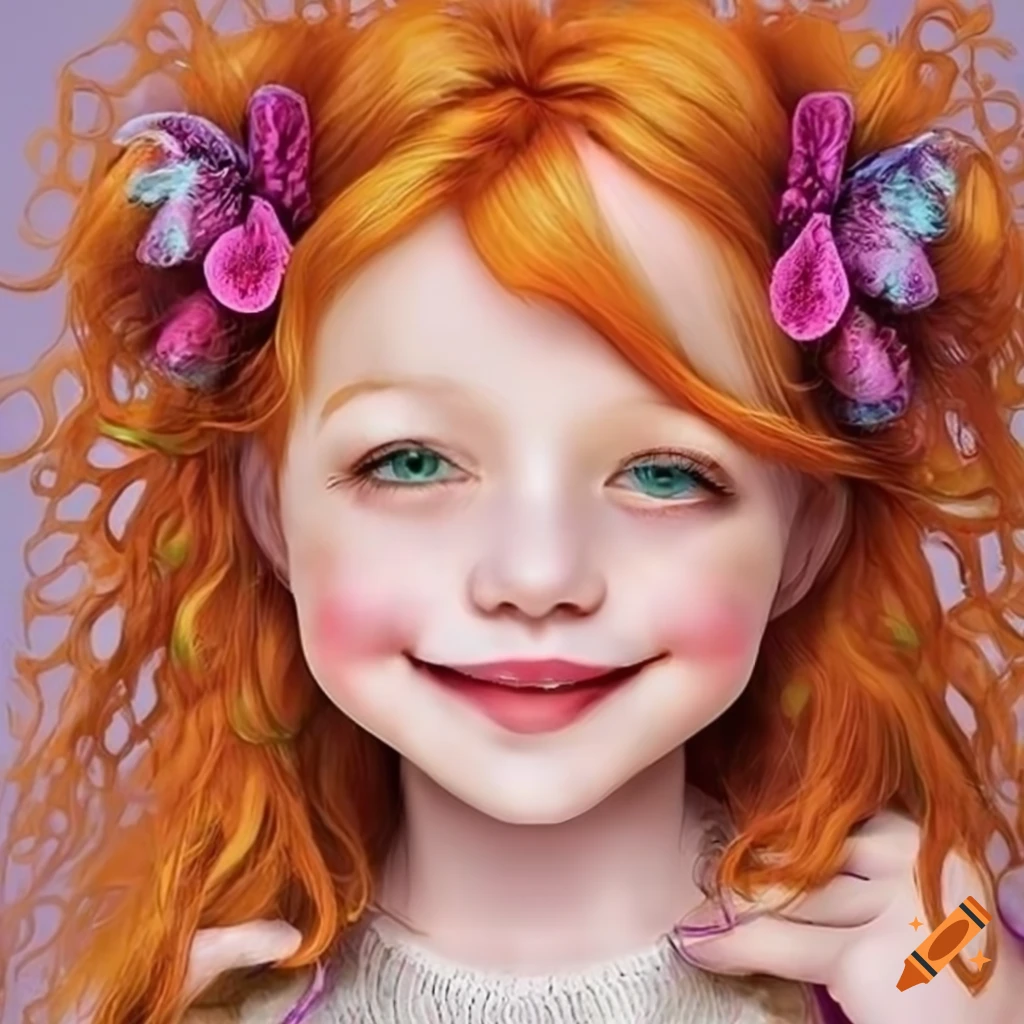 Colorful illustration of adorable girls with unique embellishments