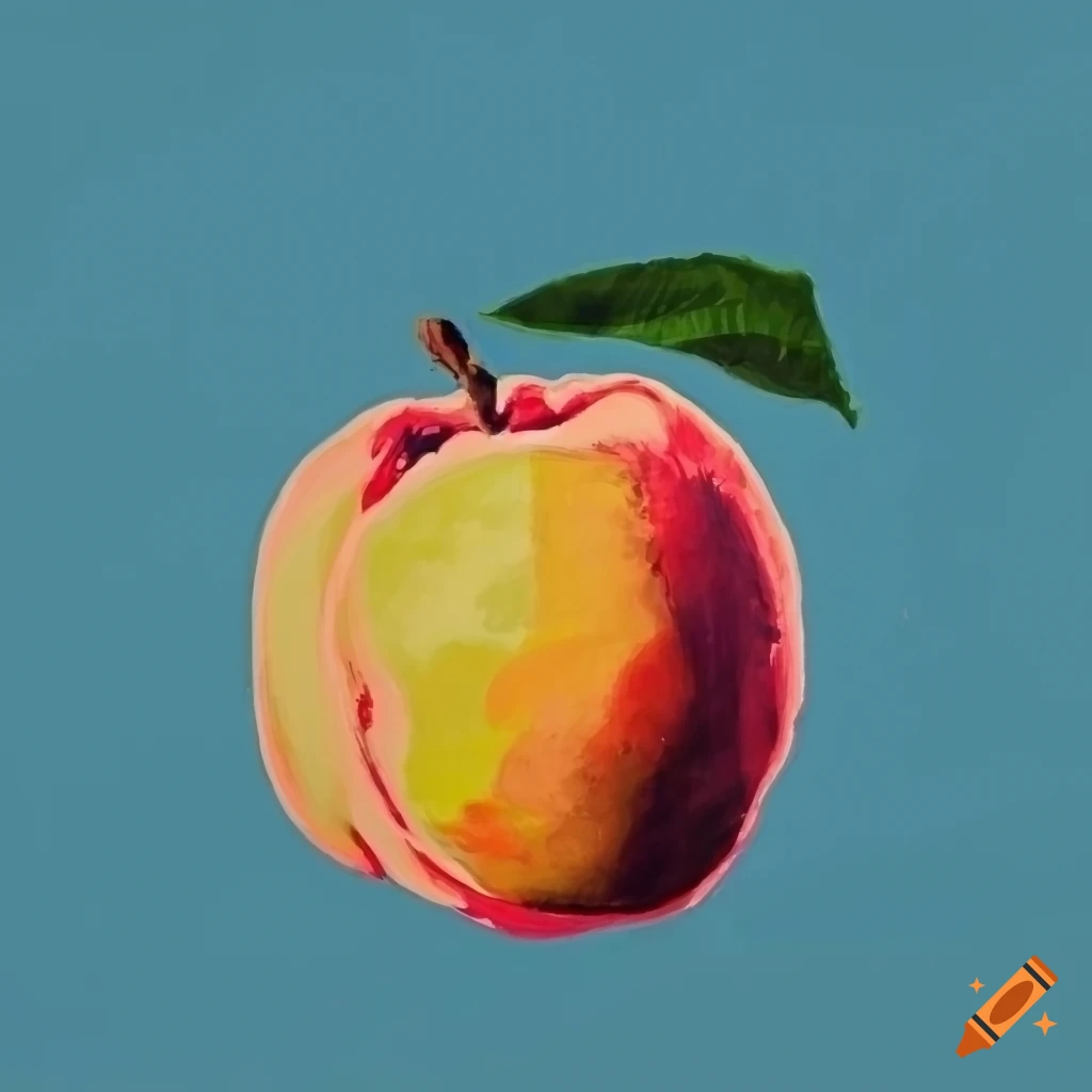 andy-warhol-style-painting-of-an-apricot-on-blue-background-on-craiyon