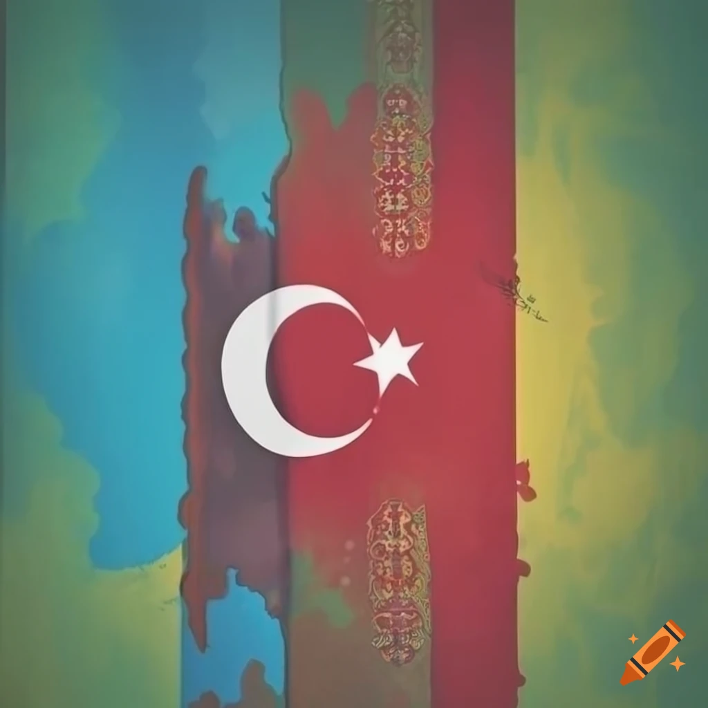 Design of turkish bozkurt wolf with multiple national flags on Craiyon