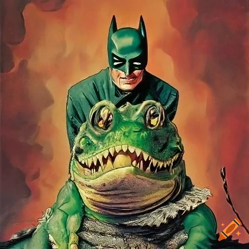 Painting of an alligator villain from batman on Craiyon