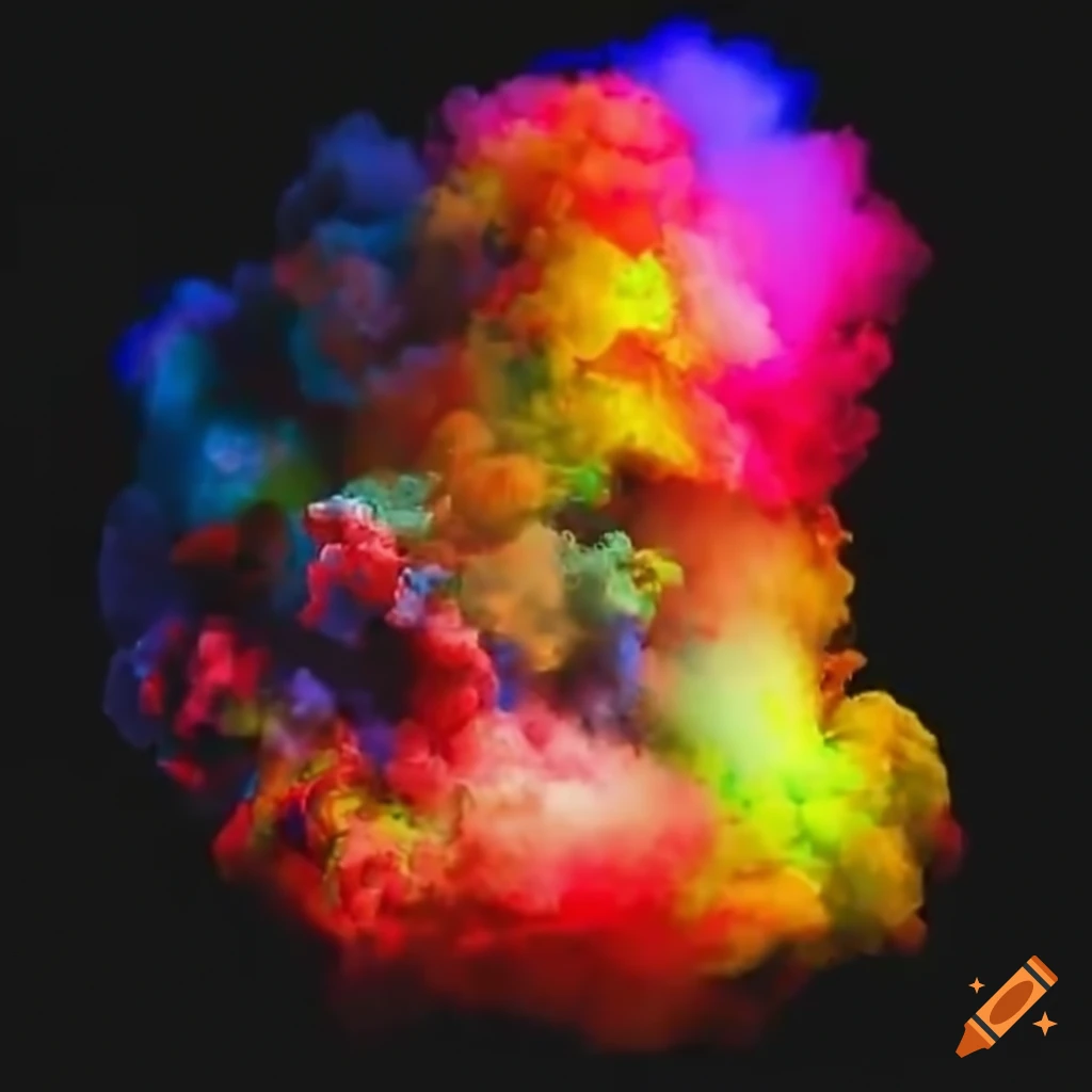 abstract artwork of a colorful car explosion