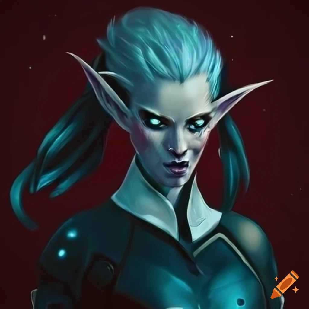 Illustration of a space elf on Craiyon