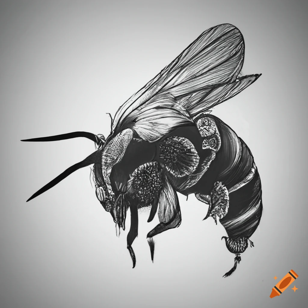 Honey Bee Drawing for Beginners | Step by Step-saigonsouth.com.vn