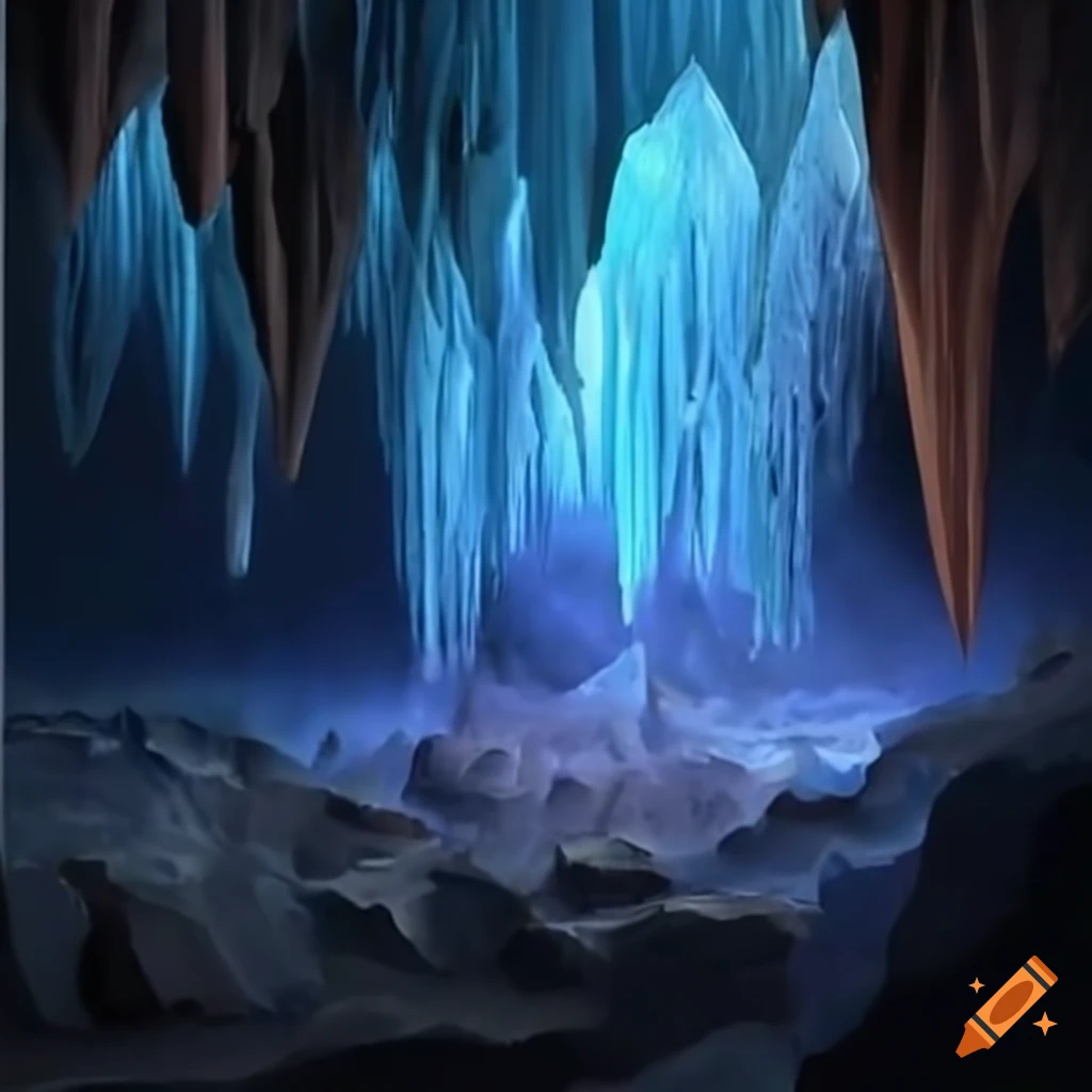 photo of crystal caverns beneath the planet's surface