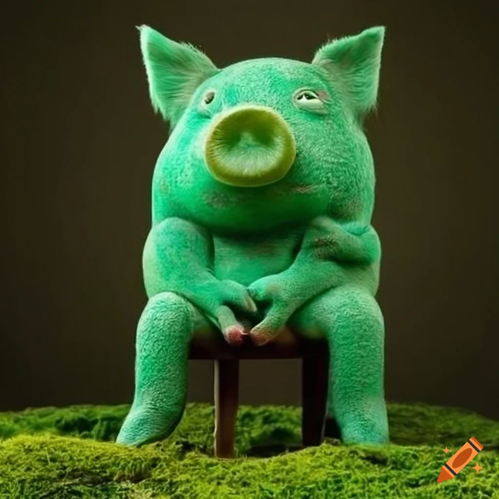 green-pig-sitting-on-a-moss-chair-on-craiyon