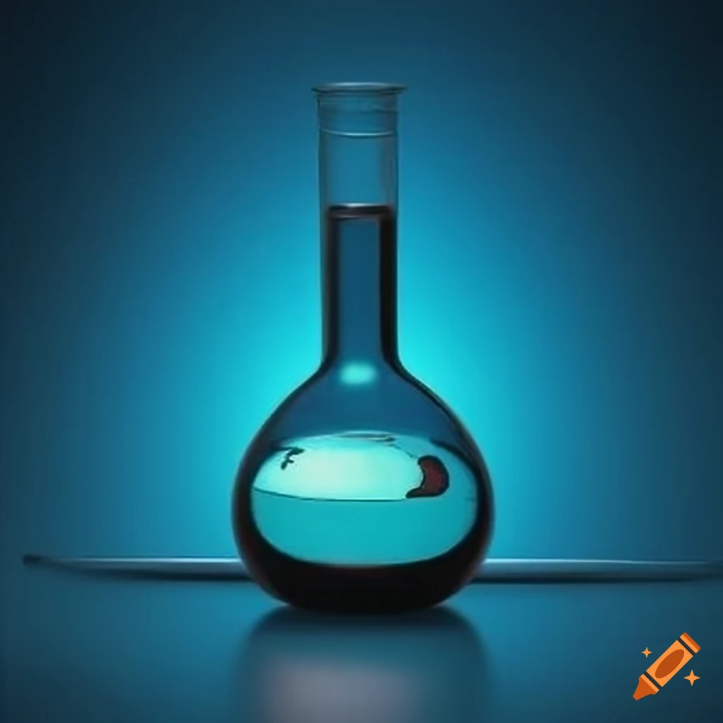 Image Of Laboratory Flask With Bluish Background On Craiyon