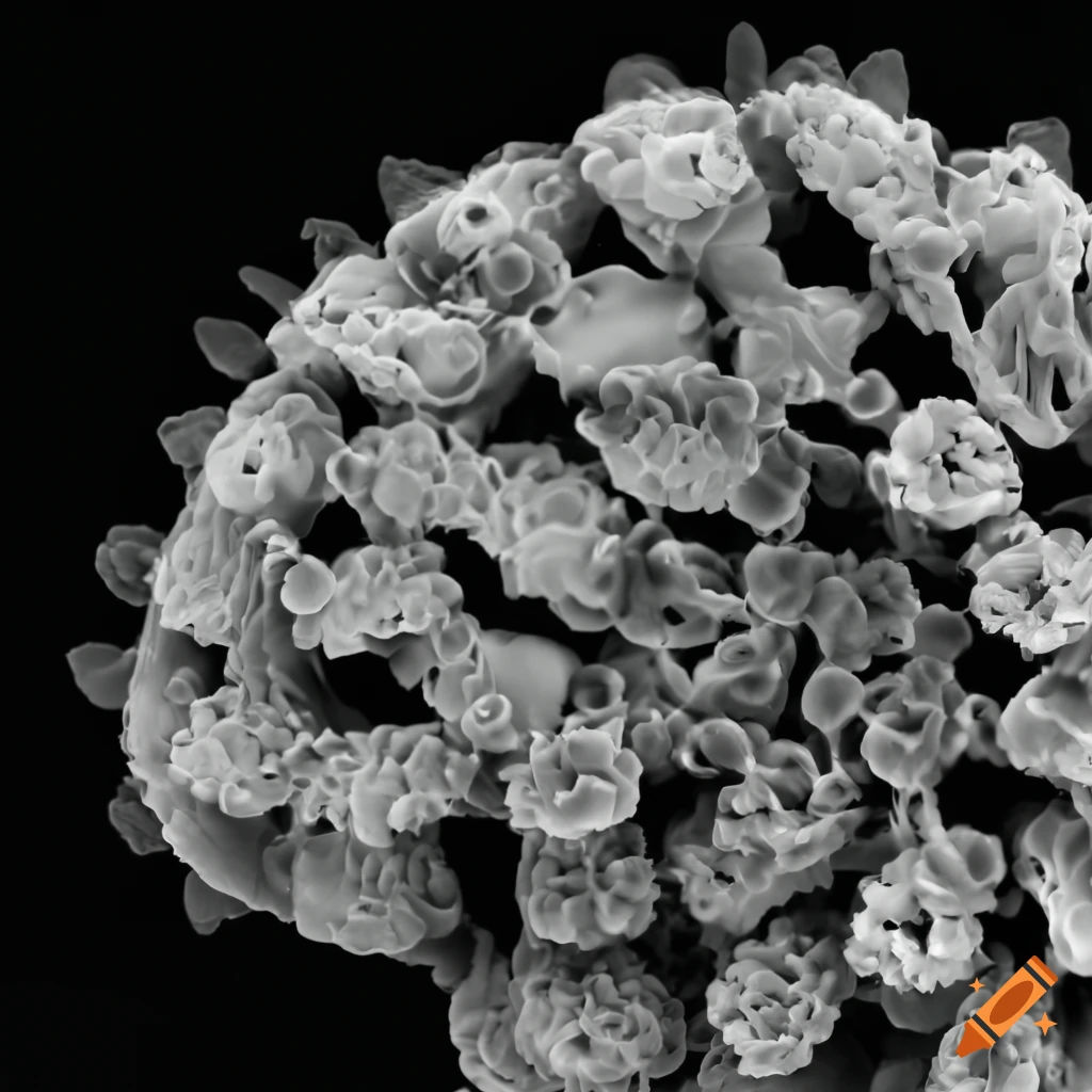 black and white microscopy of a buddleja flower