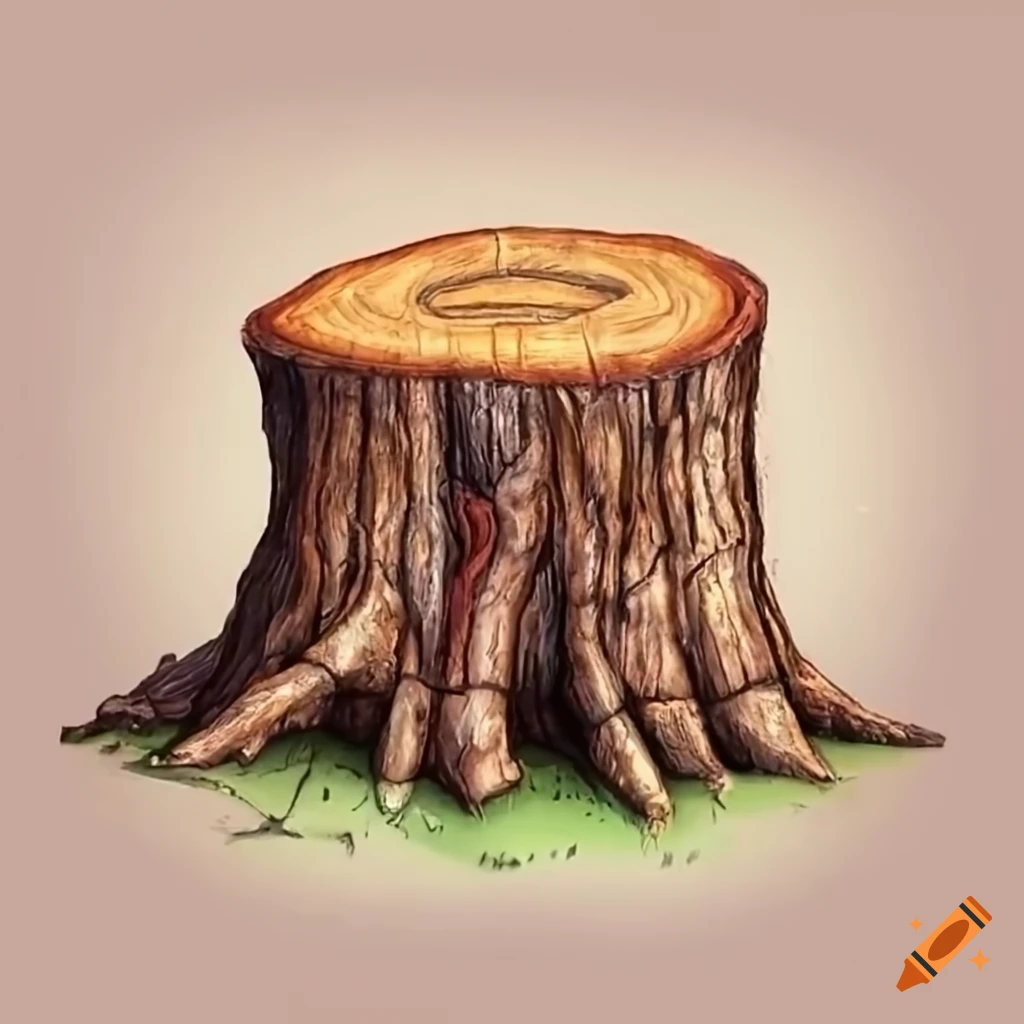 close-up of a tree stump