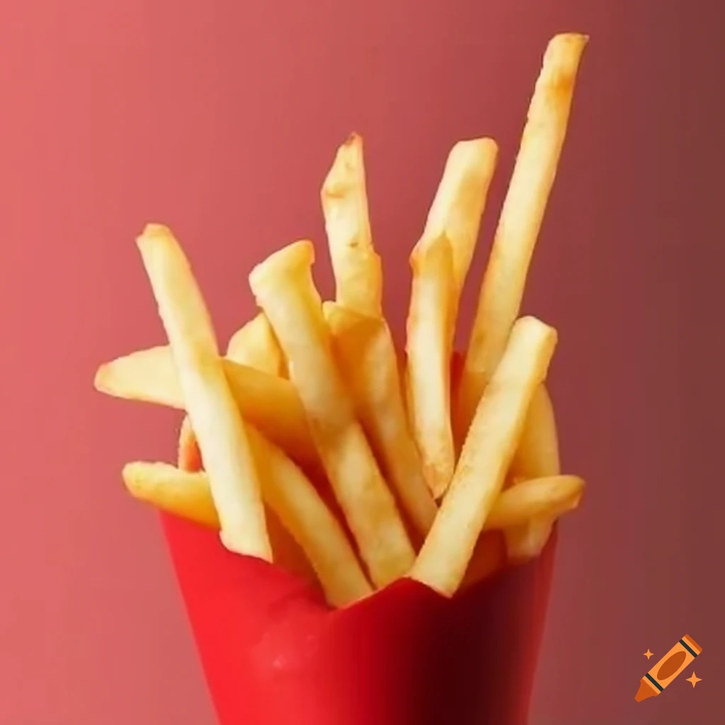 crispy french fries in a red cone
