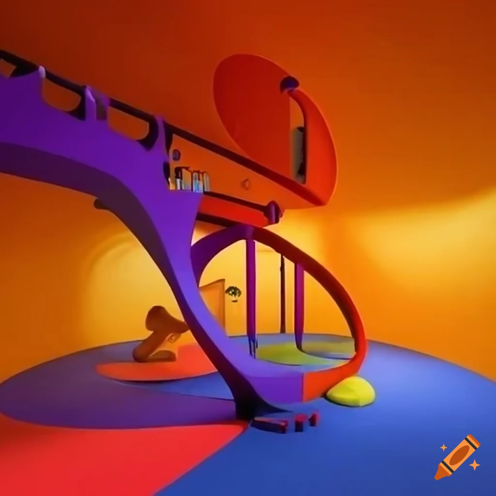Surreal and colorful playground with unique structures on Craiyon