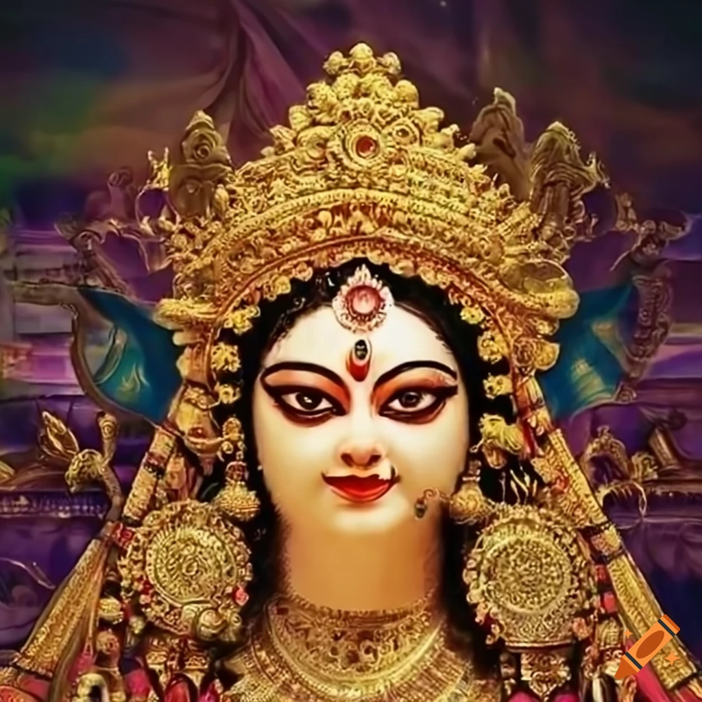 Artwork of indian goddess durga