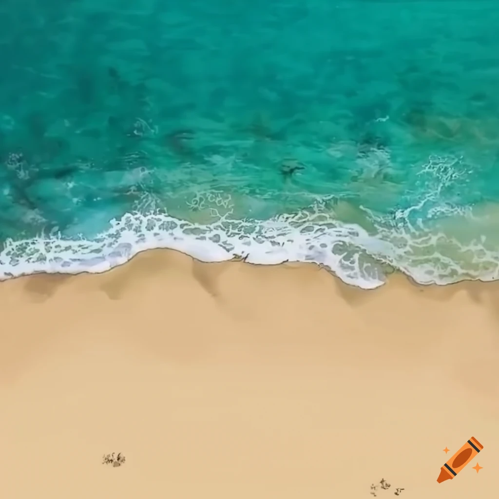 anime style wallpaper with ocean and sandy beach