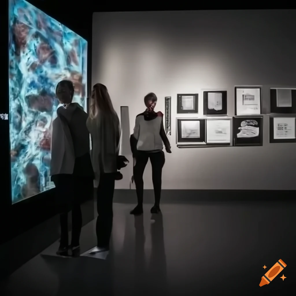 Hyperrealistic photo of an ai exhibition on Craiyon