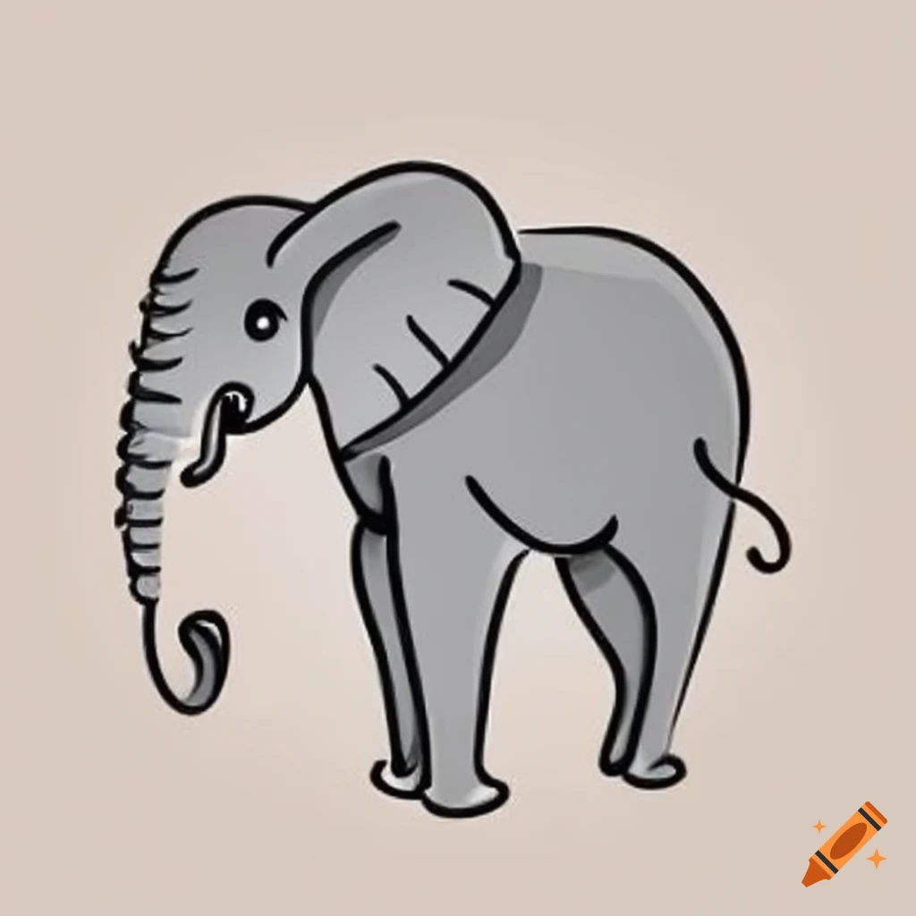 Elephant line sketch logo tattoo or template Vector Image