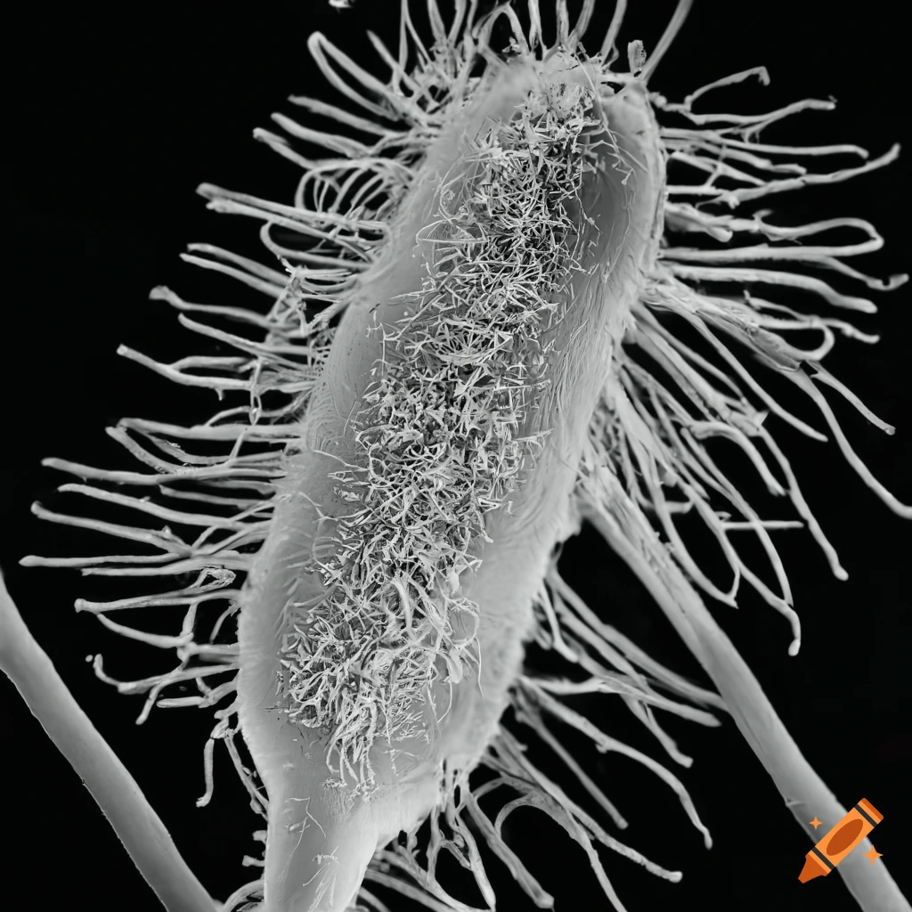 black and white scanning electron microscopy of a goat willow flower