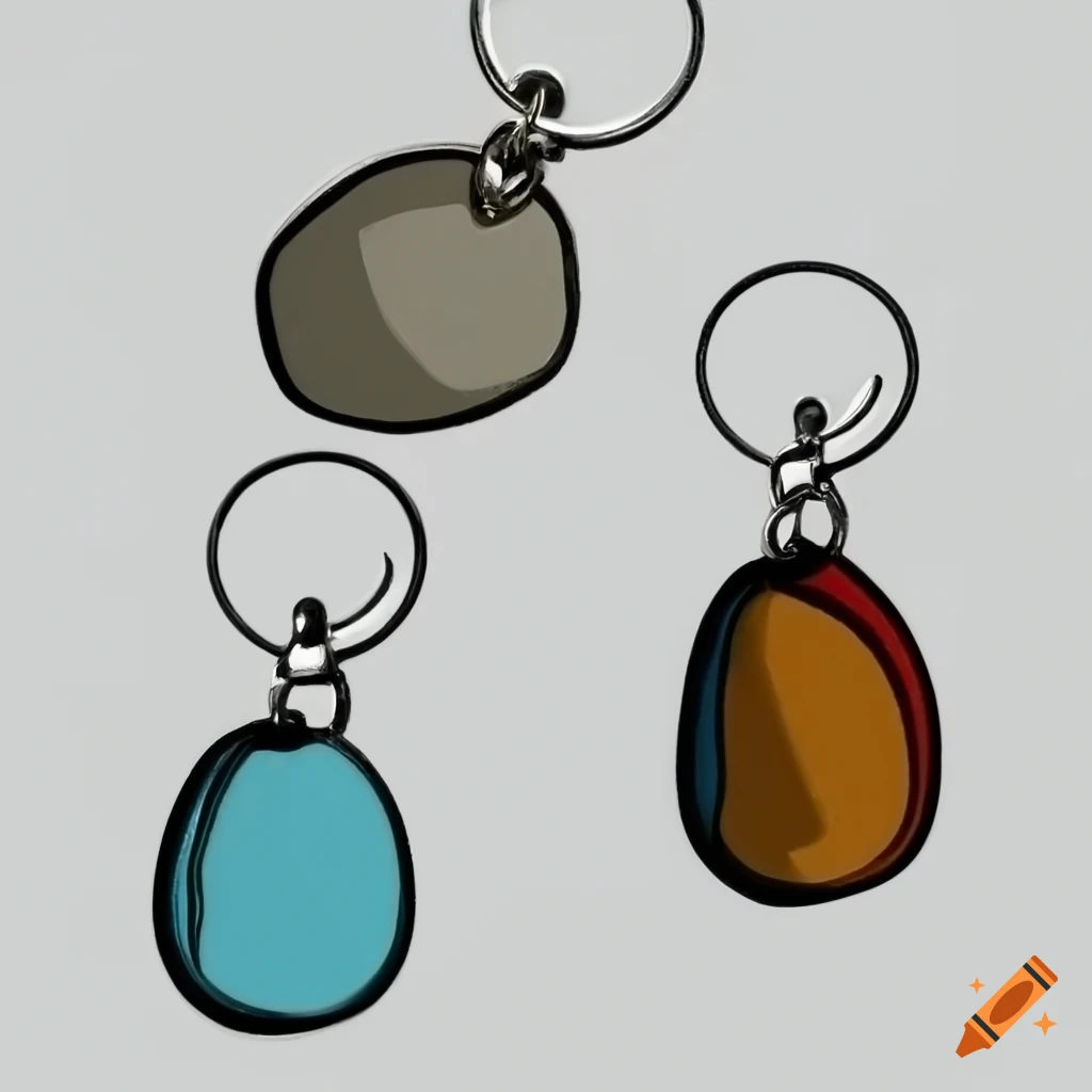 White background keychain with a stone on Craiyon