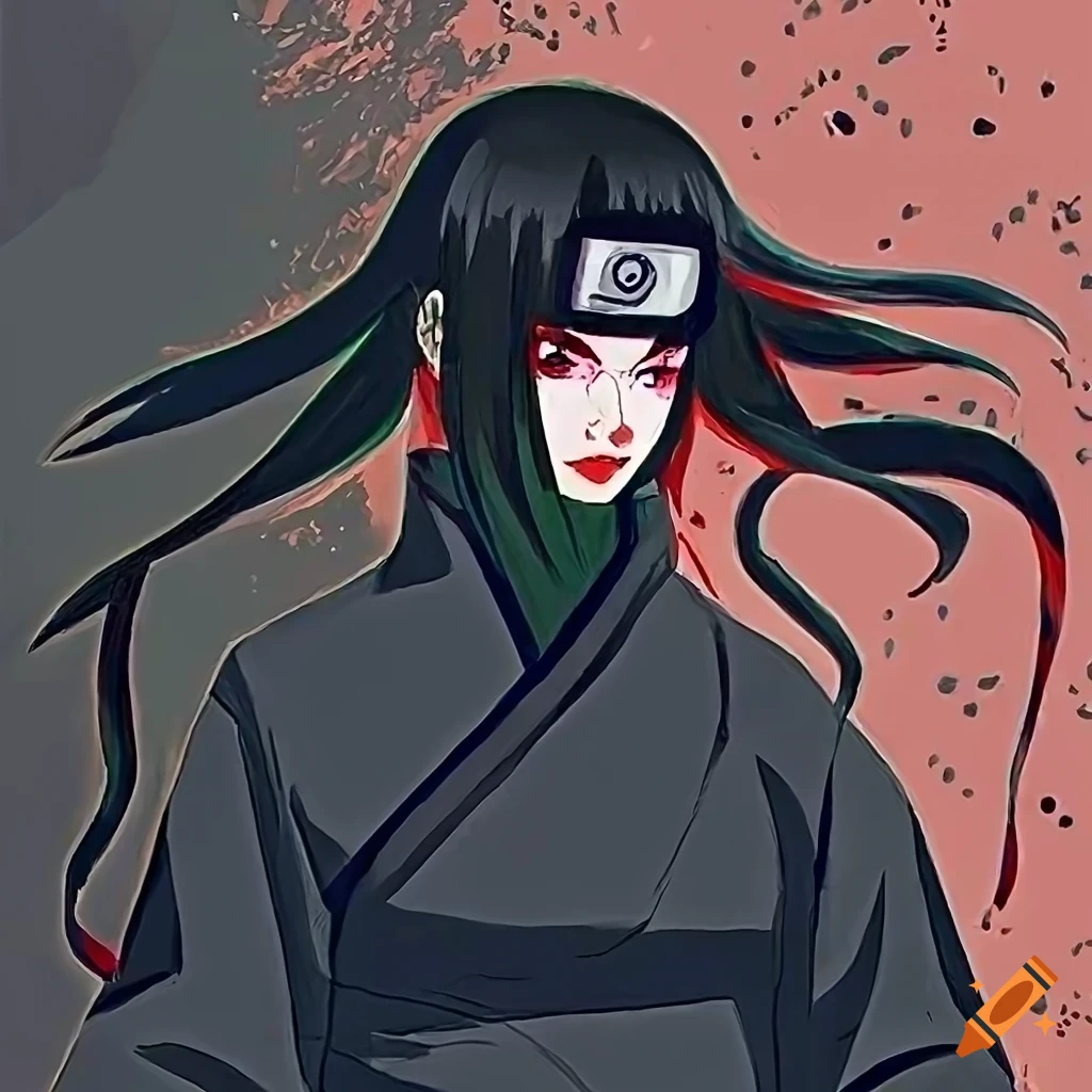 Digital art of a female uchiha character with sharingan