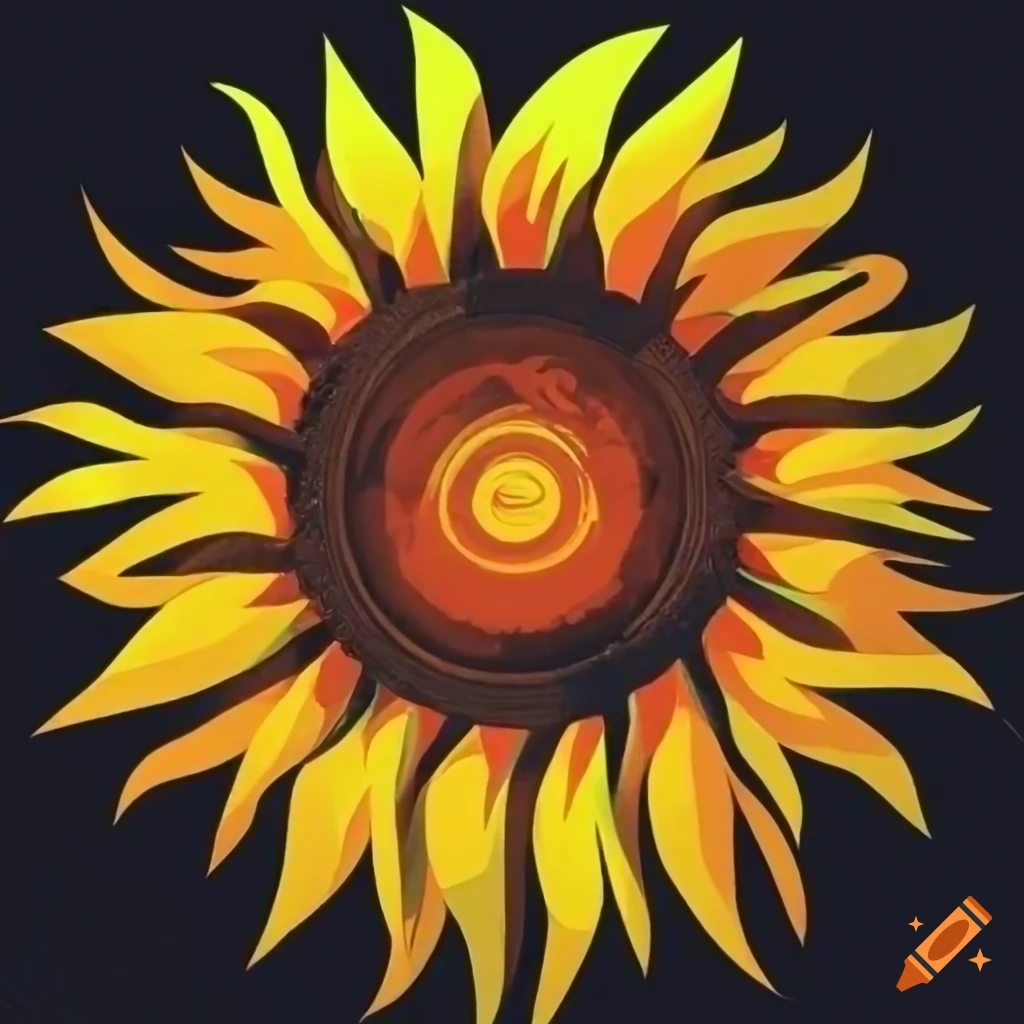 motorcycle wheel with sunflower logo