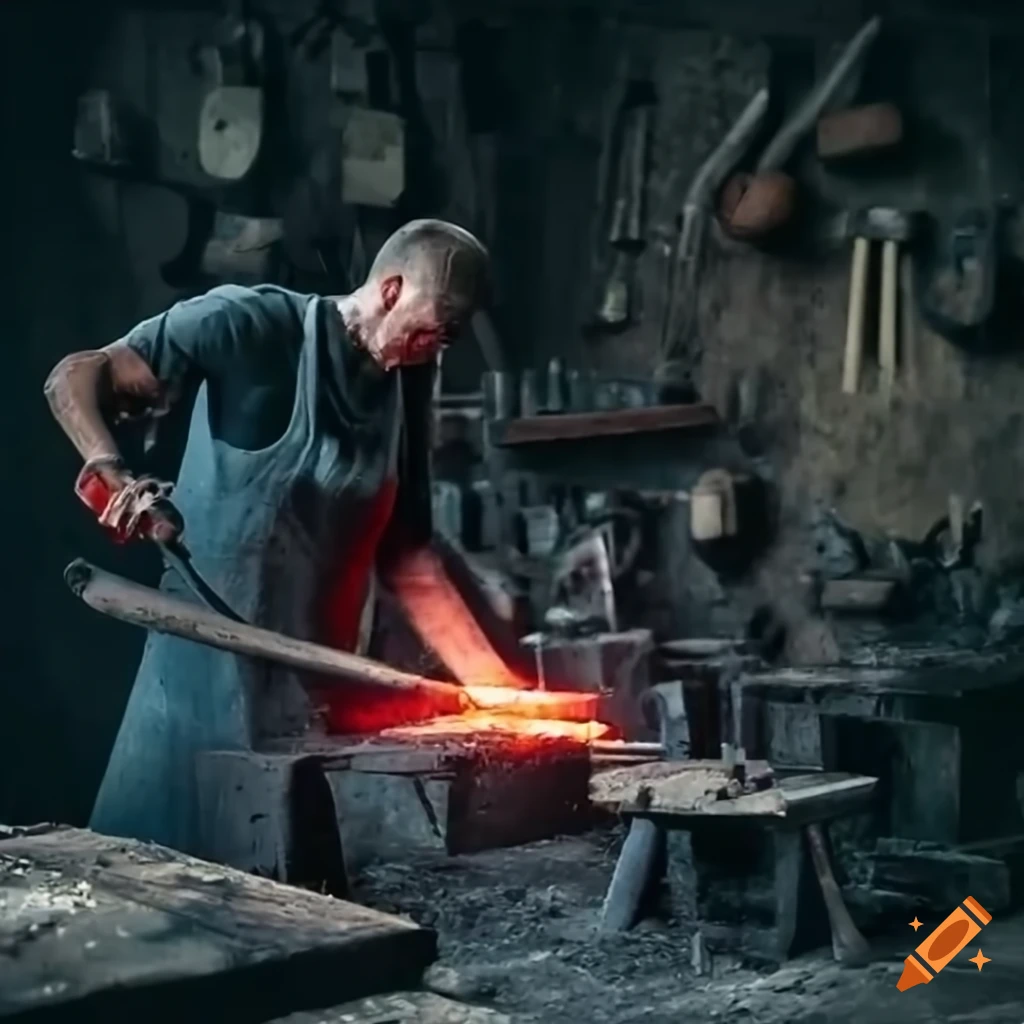 blacksmith's shop in a spooky city