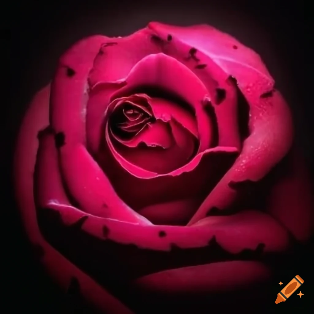close-up of a rose in front of a moon