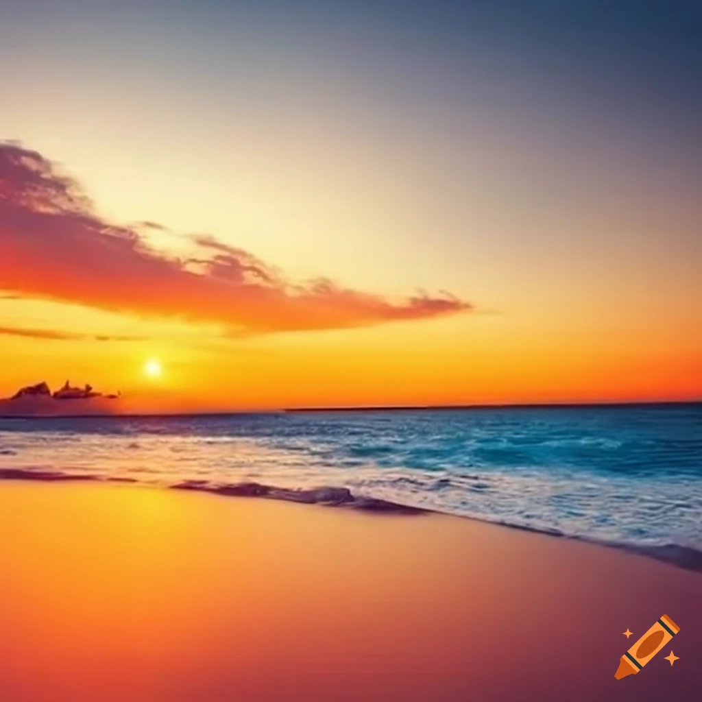 dramatic and vibrant beach sunset