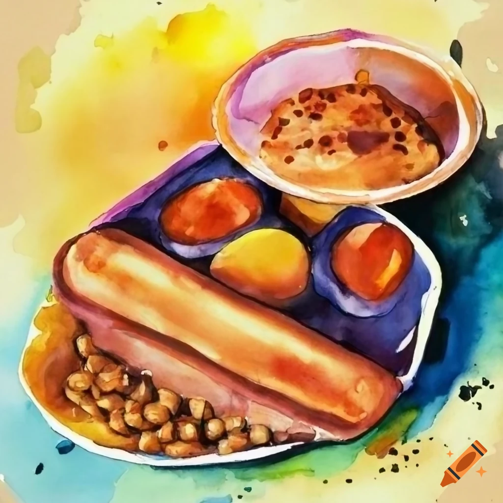 watercolor painting of Colombian Bandeja Paisa