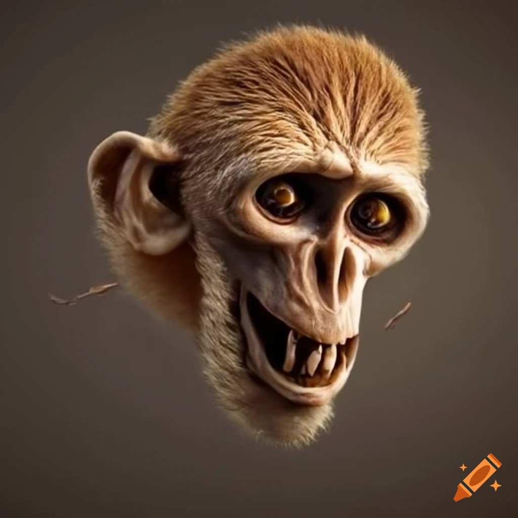 close-up of a monkey holding a bone