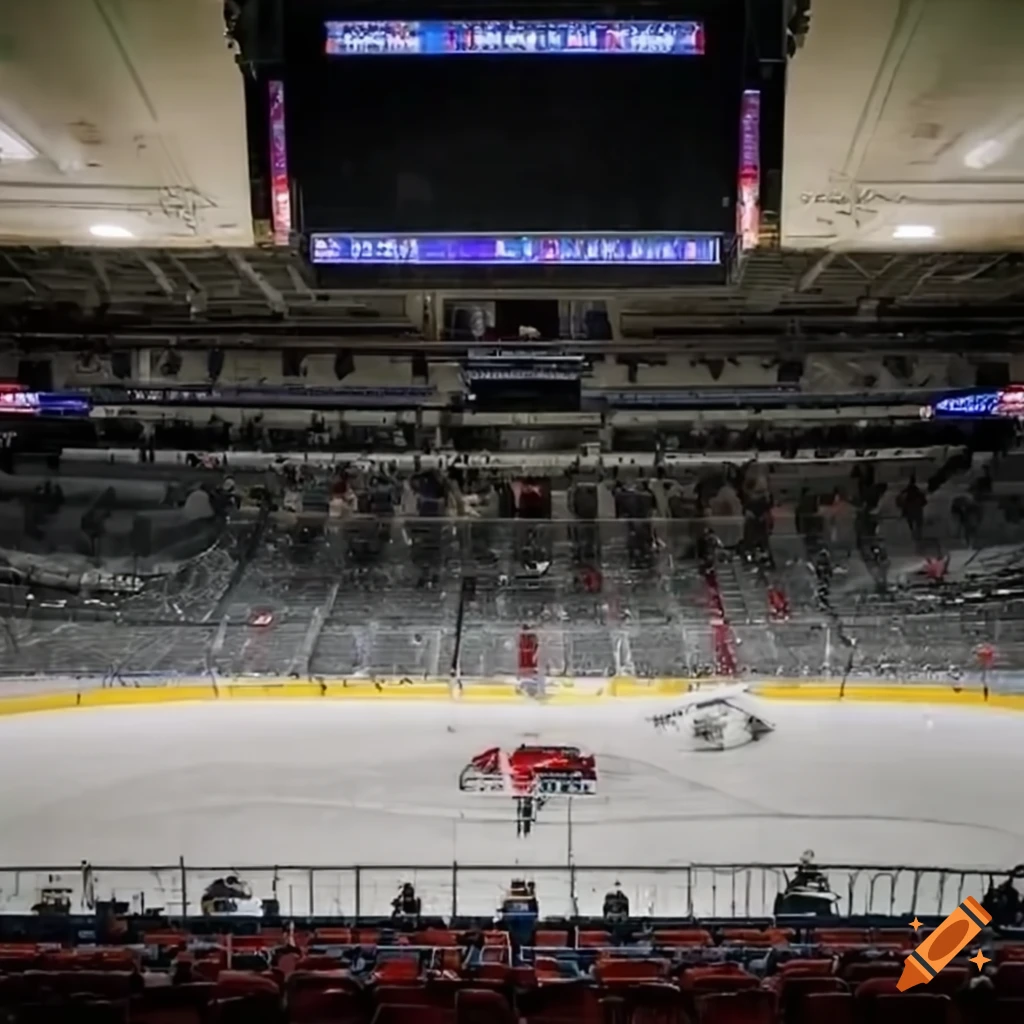 View from inside an indoor sports arena on Craiyon