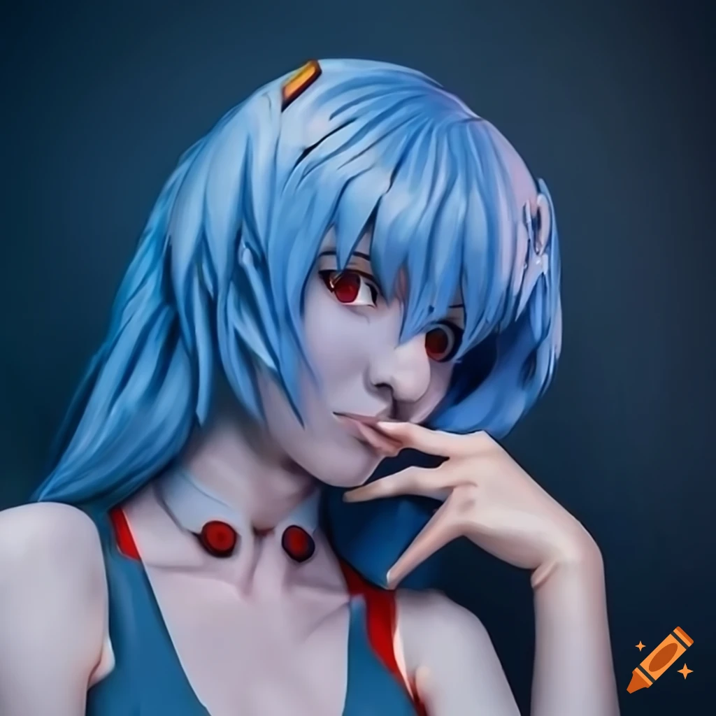 Portrait of rei ayanami from neon genesis evangelion on Craiyon