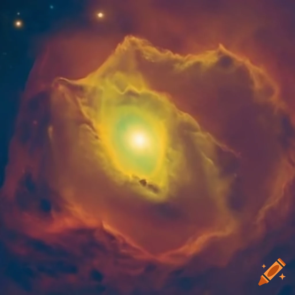 yellow sepia planetary nebula