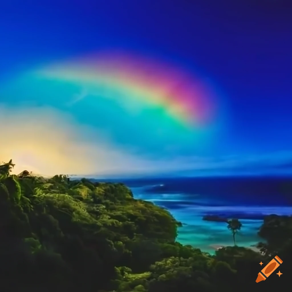 rainbow over Puerto Rico island