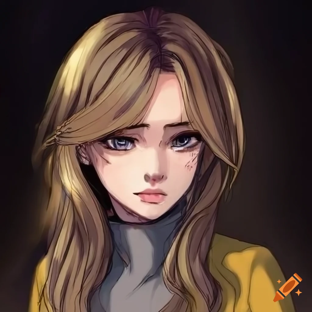 Portrait of a girl with dark blonde hair and yellow jacket