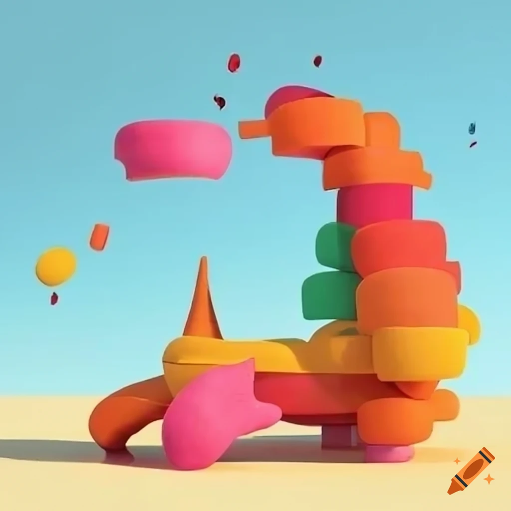 surreal playground with vibrant colors
