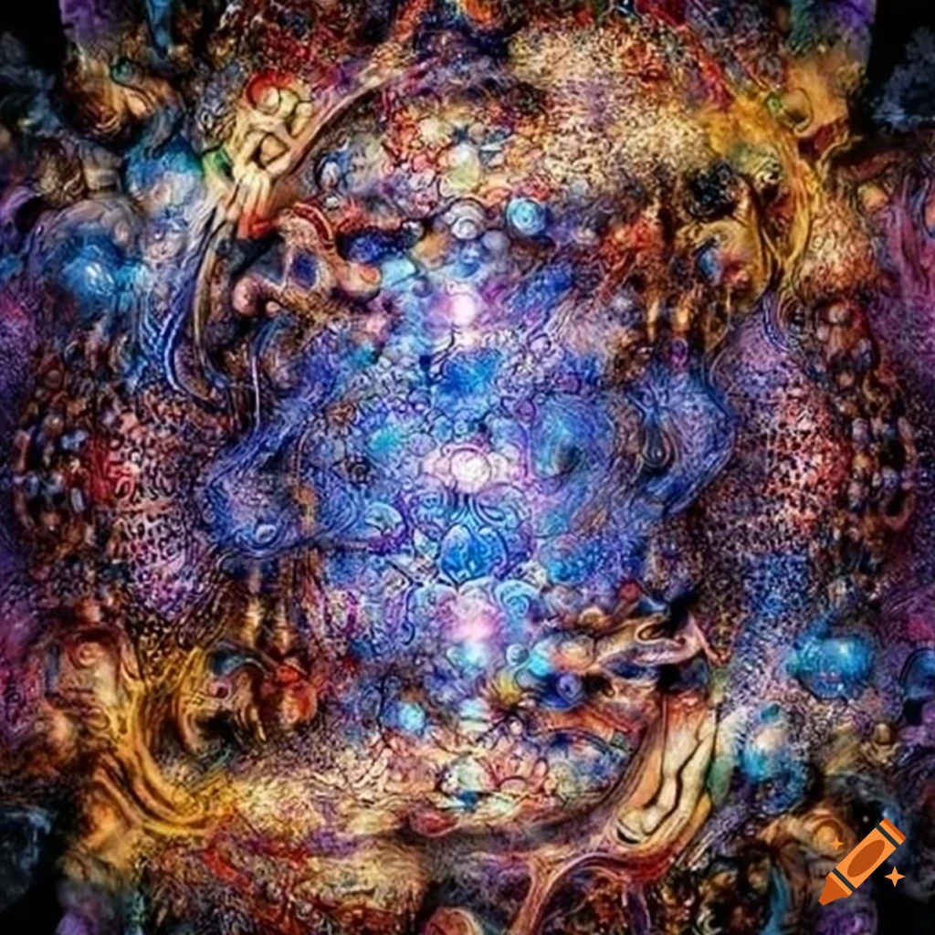 surreal artwork of God and the quantum realm