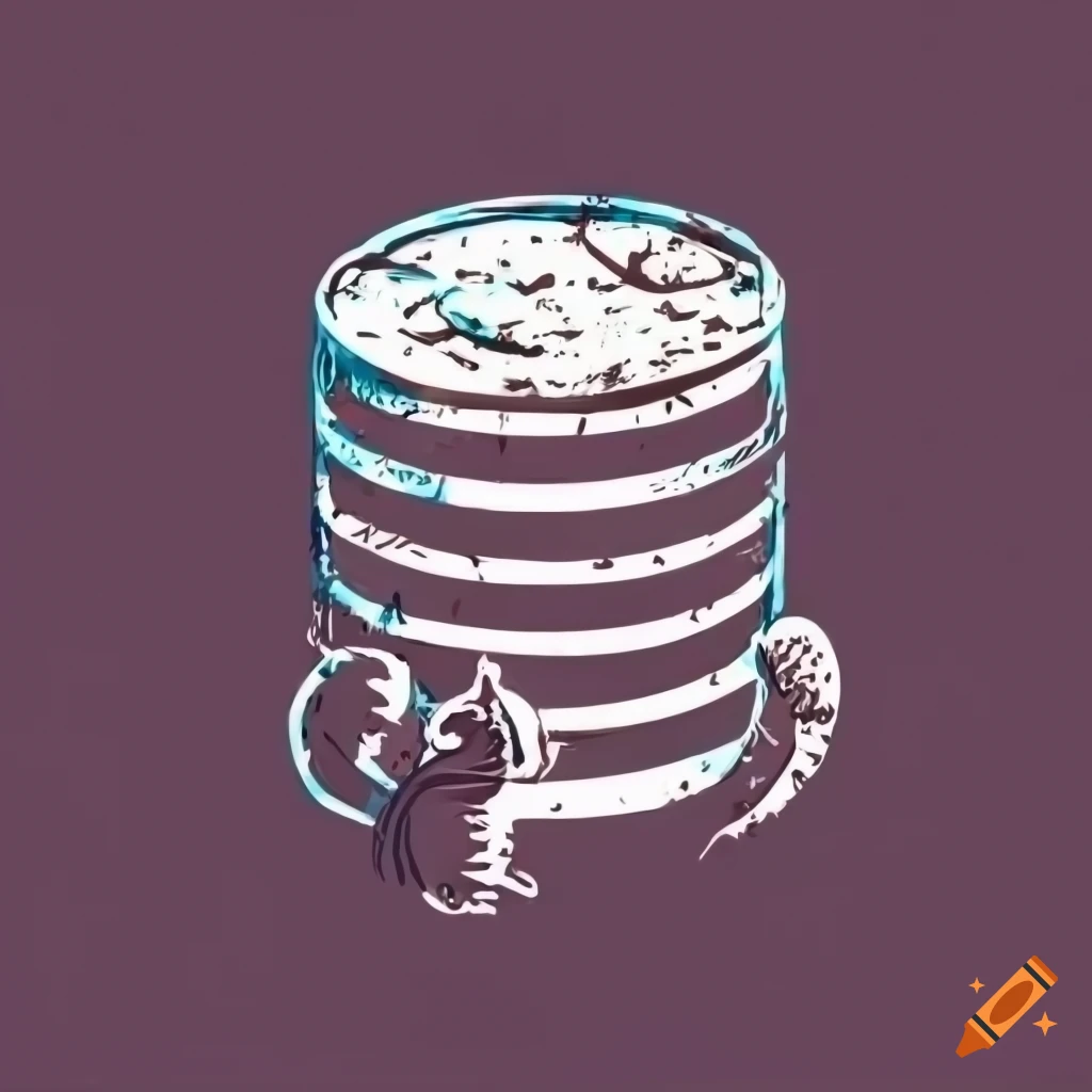 treasure chest database icon with squirrel and acorn