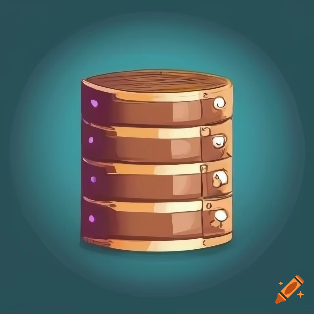 treasure chest database icon with squirrel and acorn