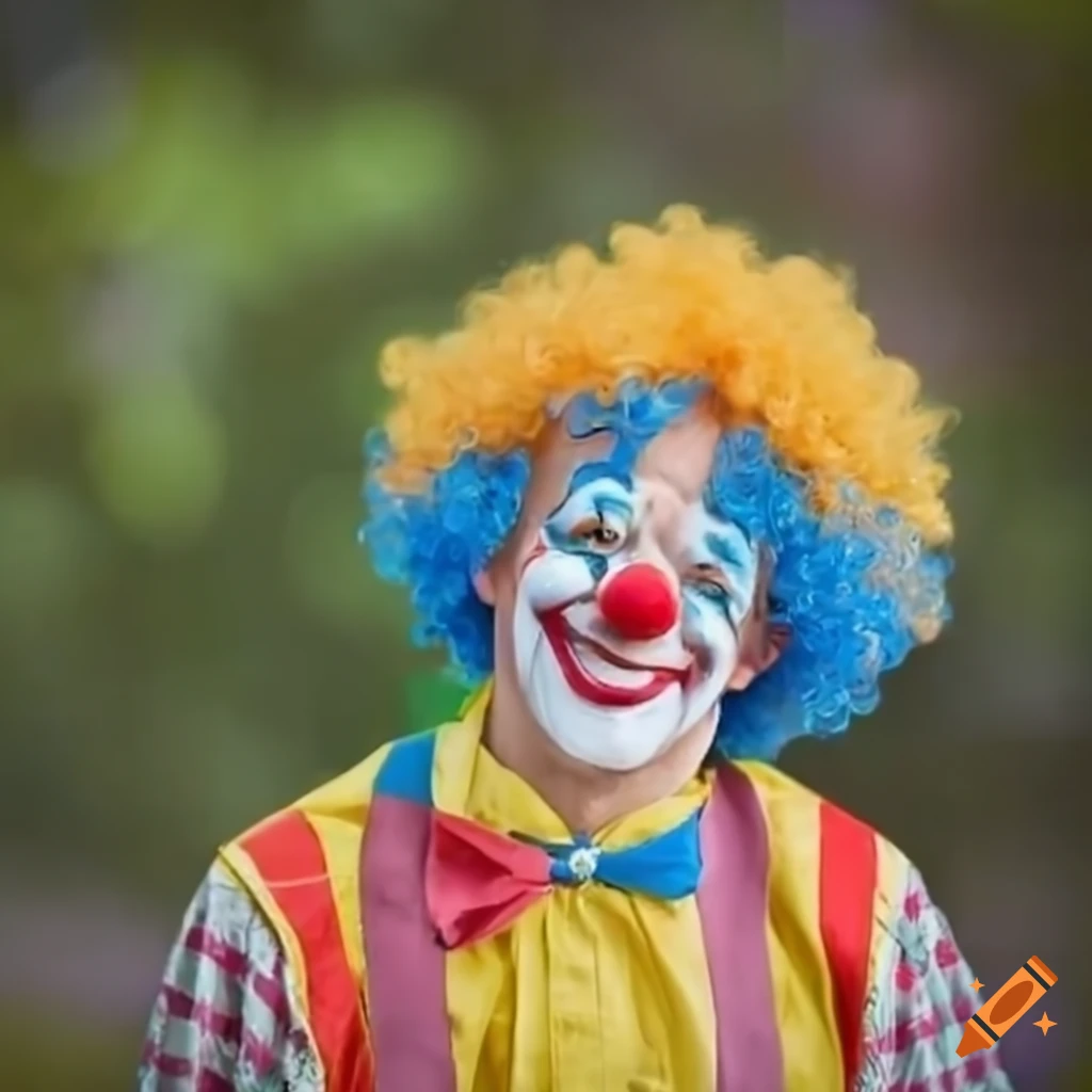 goofy male clown smiling