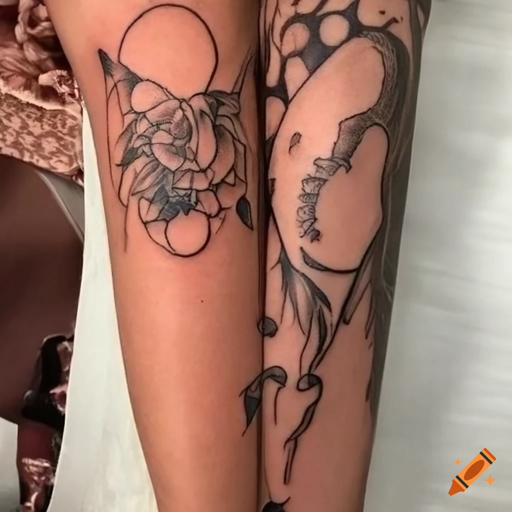 Dark portrait women forearm tattoo