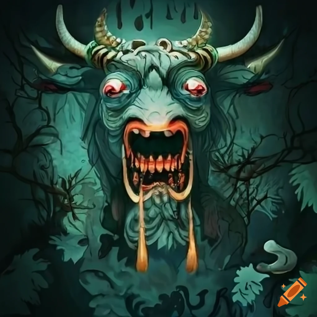 Japanese cow demon from the forest