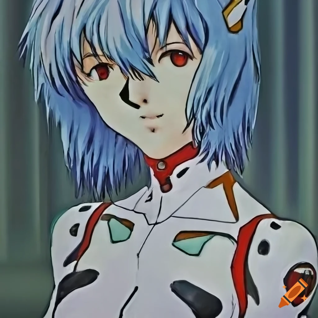 Portrait of rei ayanami from neon genesis evangelion on Craiyon