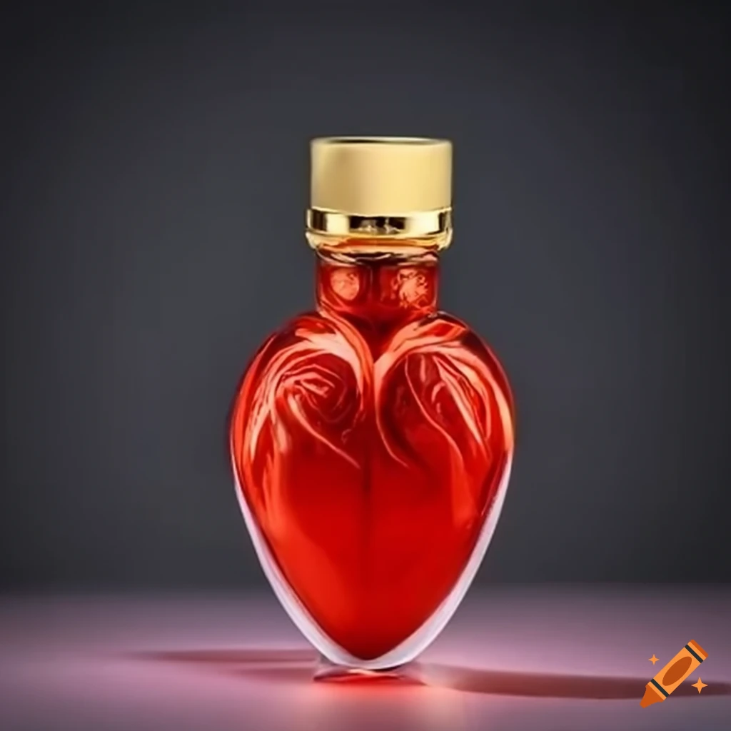 Perfume bottle shaped like a human heart