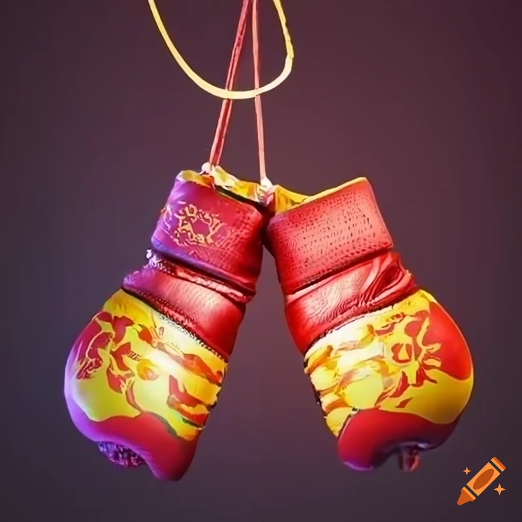 boxing gloves with Mid-Autumn Festival lantern design