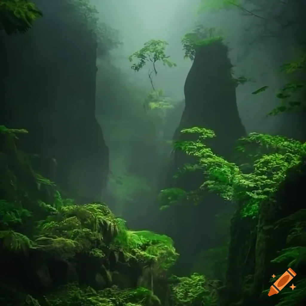 misty-jungle-with-a-temple-on-mountain-peak