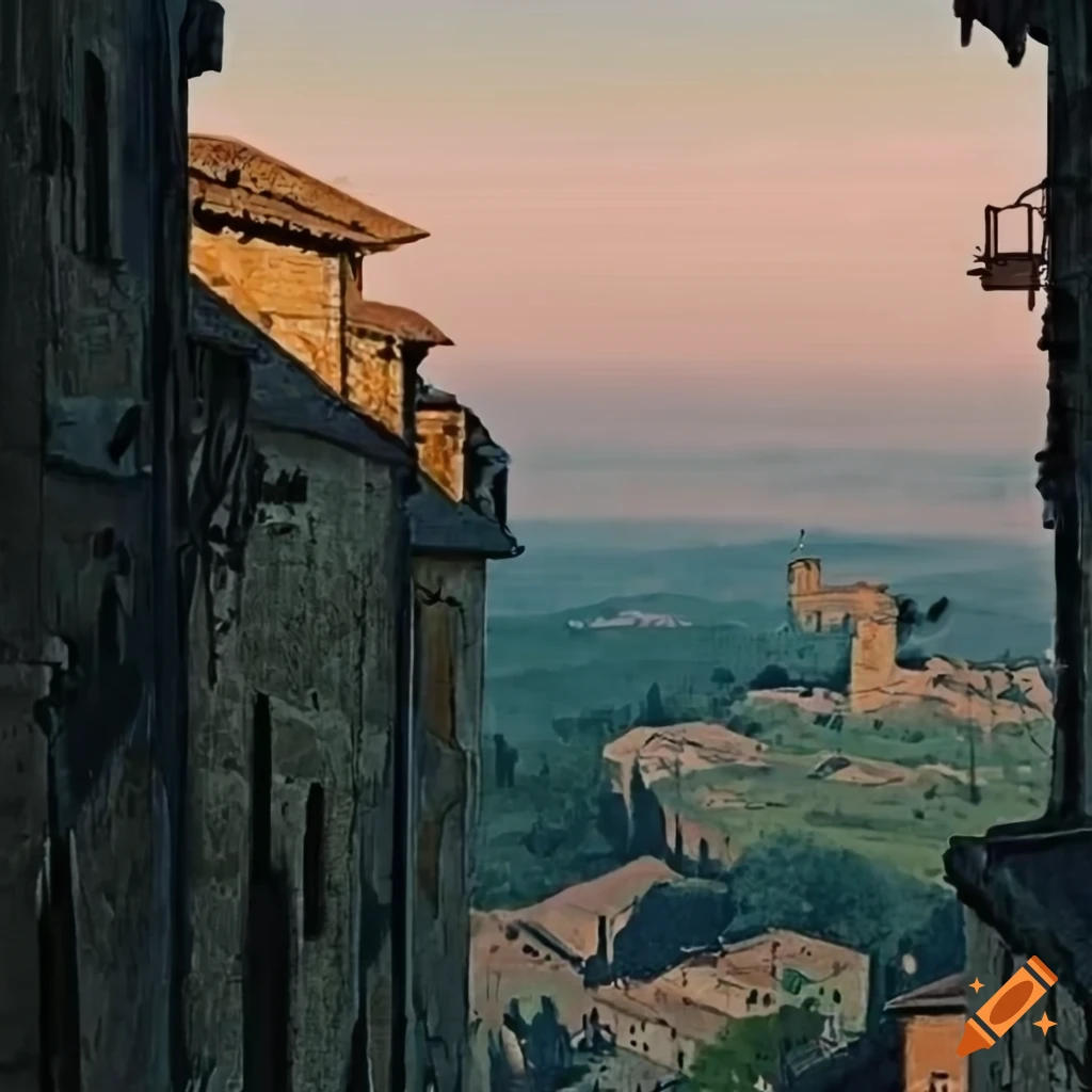 lo-fi aesthetic film poster for a Montepulciano wuxia film