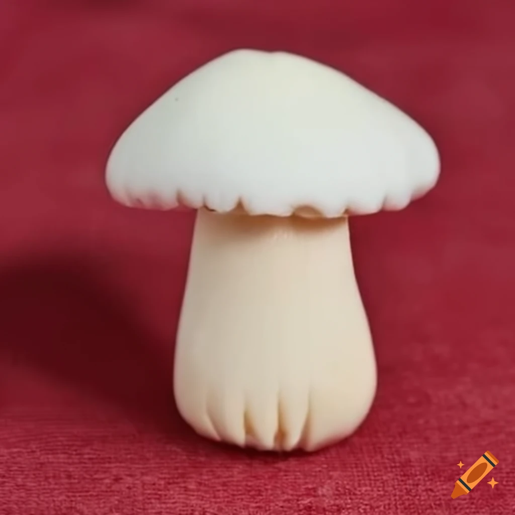 red velvet cake with mushroom-shaped decoration